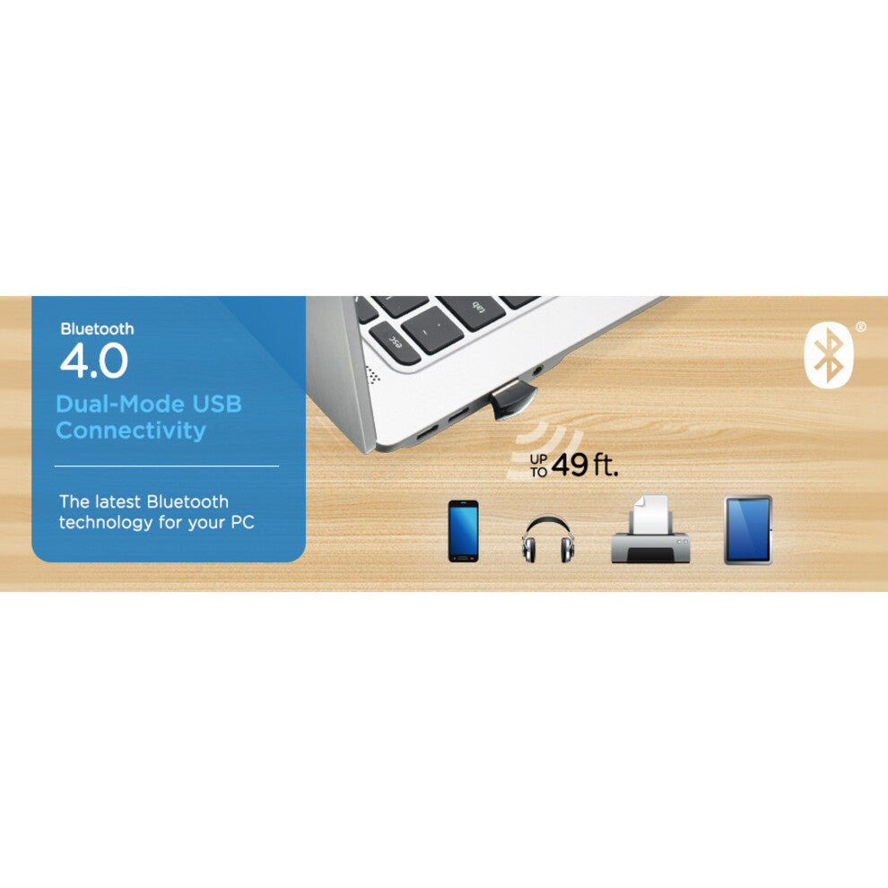 IOGEAR GBU522 Mini USB Dual-Mode Bluetooth 4.0 Transmitter, 3-Year Warranty, 49.2 ft Range
