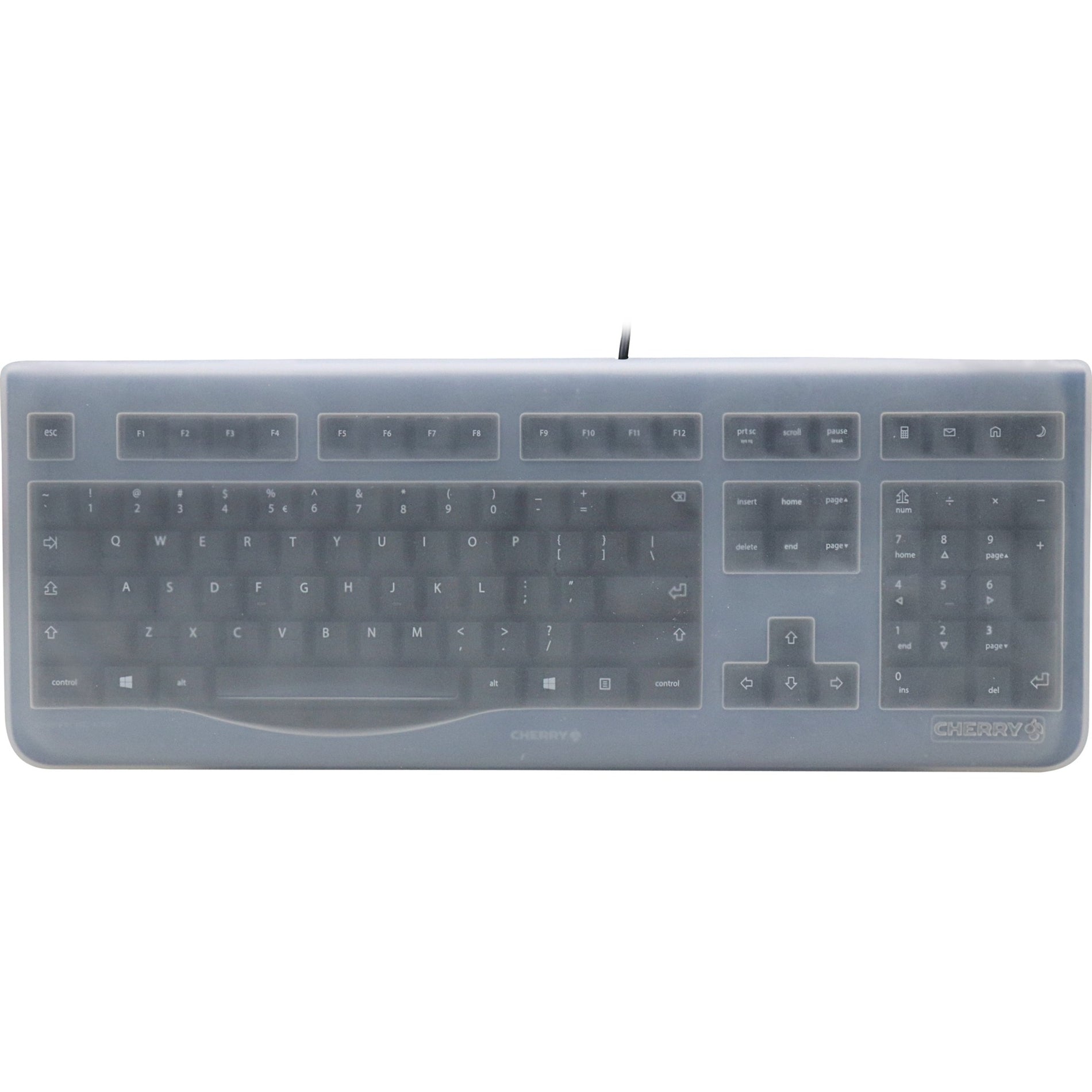 CHERRY EZN-0800EU-2 EZClean KC1000 Covered Keyboard, Disinfectant, Quiet Keys, USB 2.0
