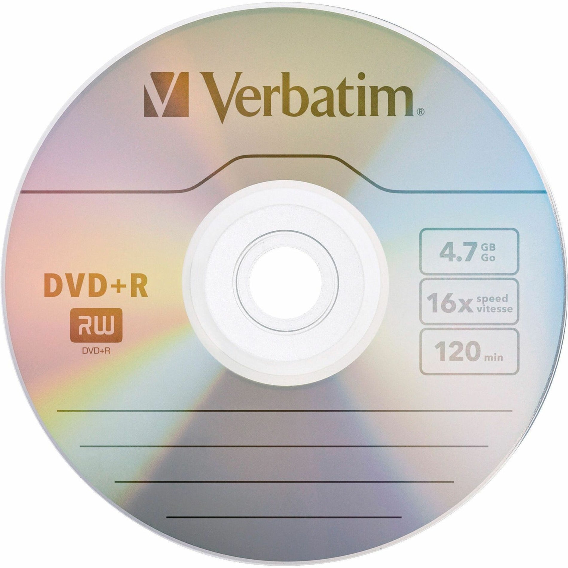 Verbatim 95098 AZO DVD+R 4.7GB 16X with Branded Surface - 100pk Spindle, 120 Minutes