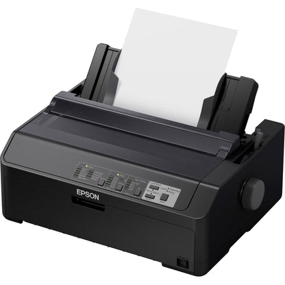 Side angle view of Epson LQ-590II NT printer showing compact footprint-alternate-image4