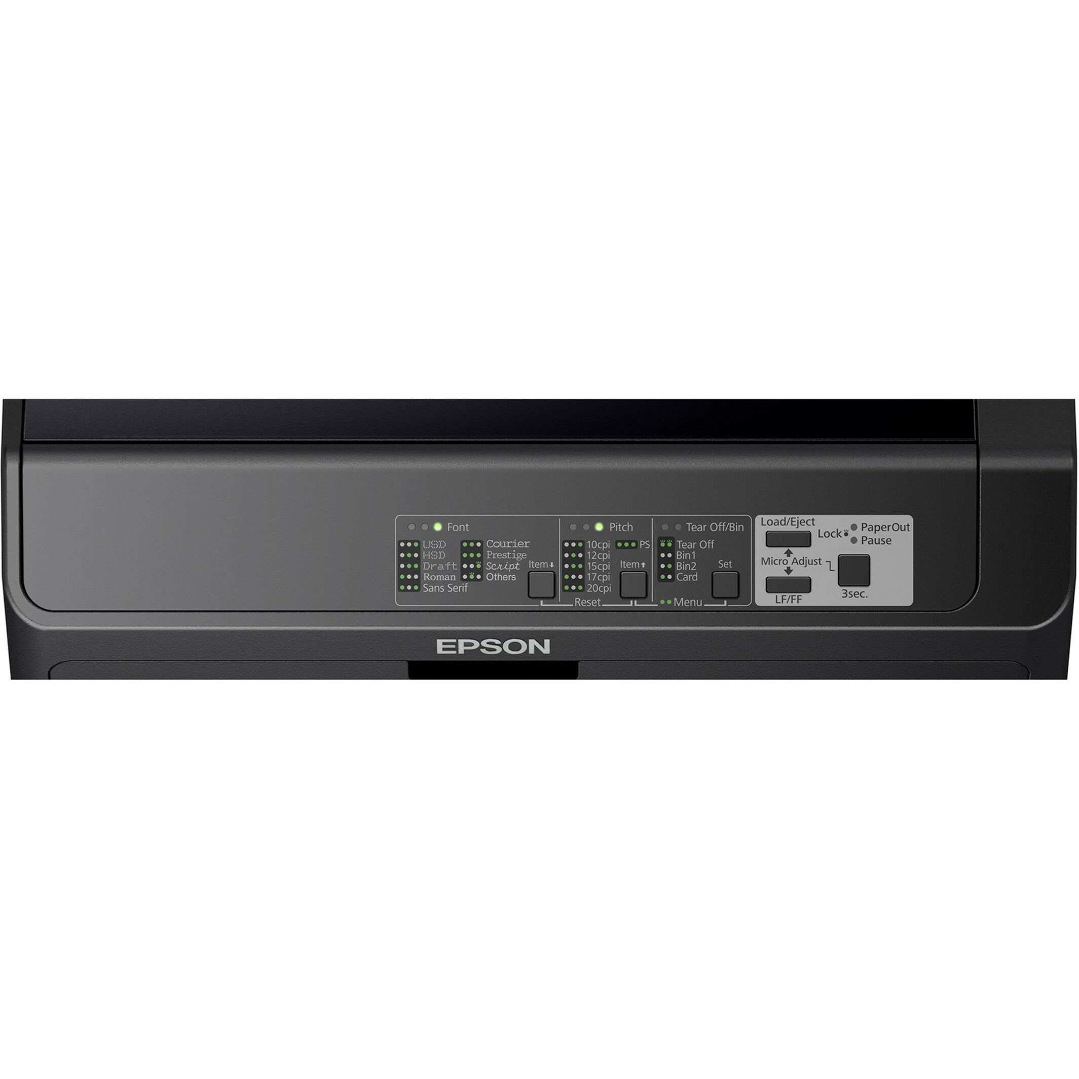 Close-up of Epson LQ-590II NT control panel showing detailed interface-alternate-image11