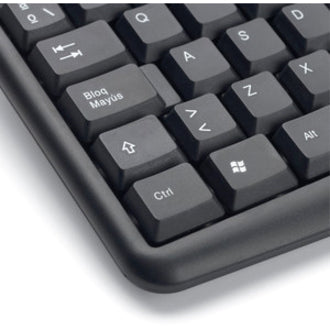 Verbatim 98111 Keyboard & Mouse, Wired QWERTY, Scroll Wheel, Optical, USB, Black