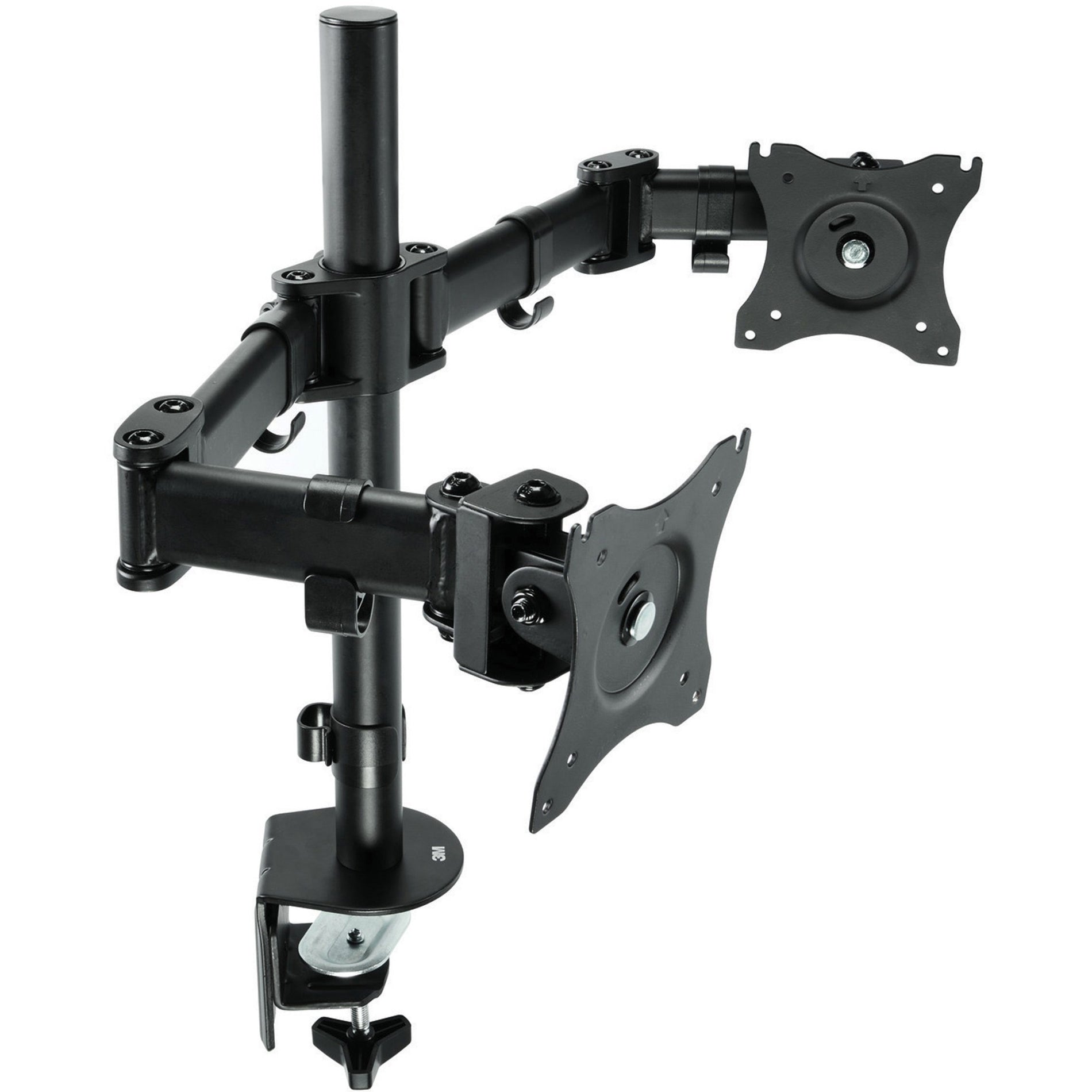 3M MM200B Dual Monitor Mount, Clamp Mount for Monitor - Black, Height Adjustable, 40 lb Maximum Load Capacity, Supports 2 Displays, Maximum Screen Size Supported 28.5"