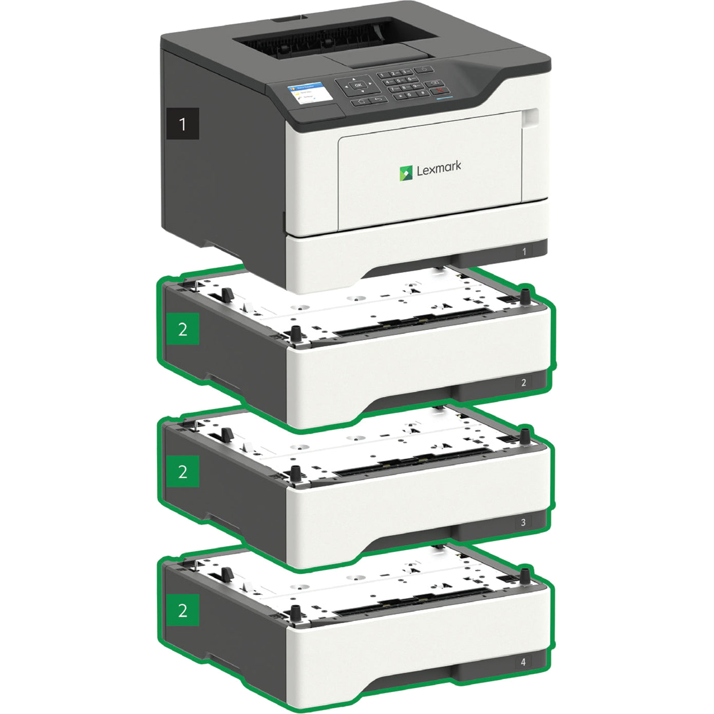 Lexmark 36ST300 MS521dn Desktop Laser Printer, Monochrome, TAA Compliant
