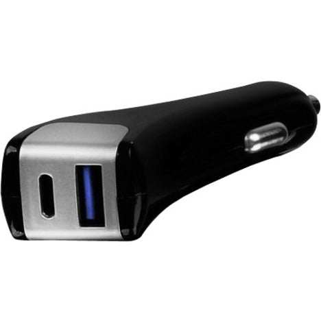 Aluratek AUCC13F 2-Port USB Car Charger with Type-C and Quick Charge 3.0, 12V DC Input, 5V DC Output, 2.40A Maximum Output Current