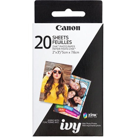 Canon 3214C001 ZINK Photo Paper Pack (20 Sheets), Printable Paper for Zero Ink (ZINK) Print Technology