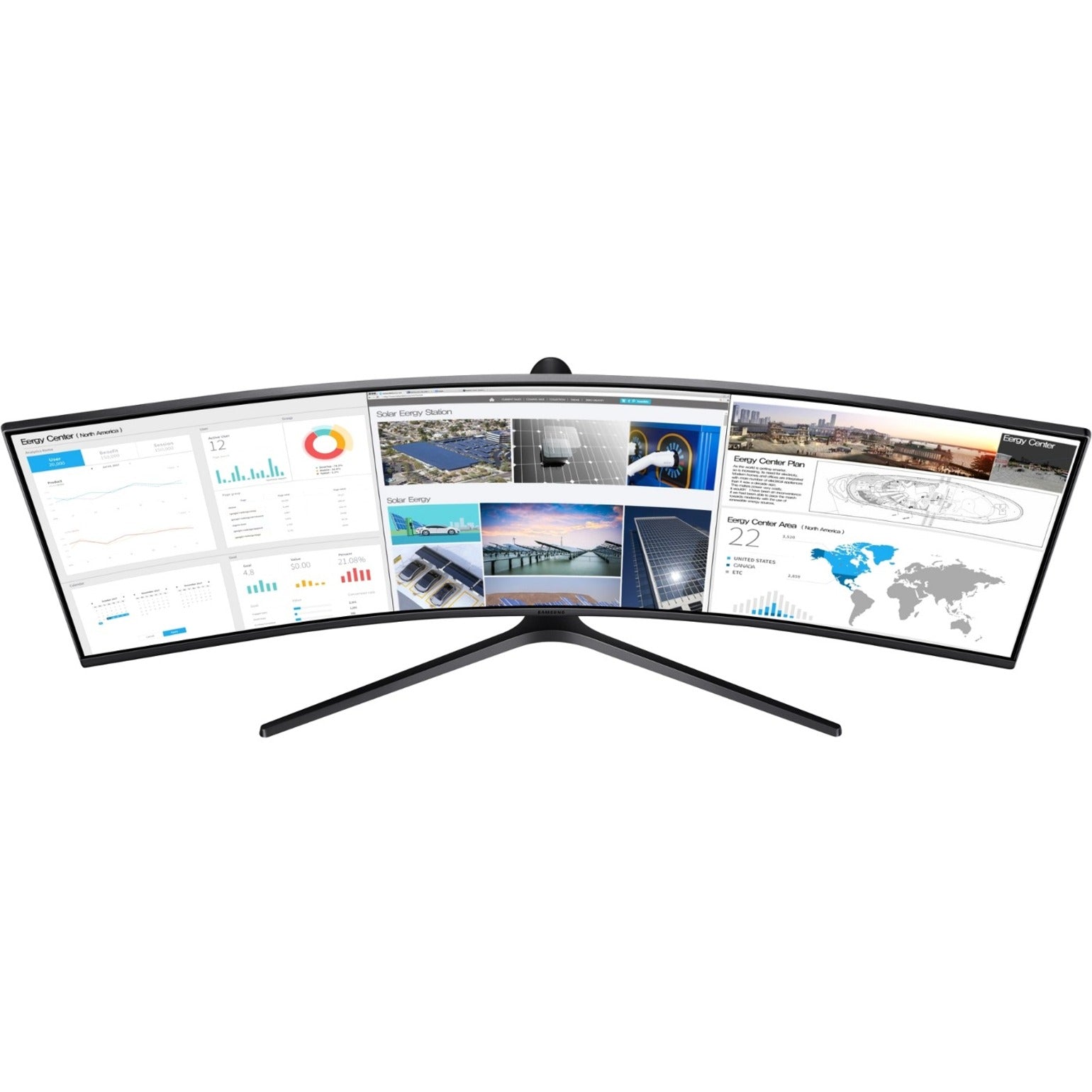 Samsung C49J890DKN Super Ultra-Wide Monitor with USB-C for Business, 49in, 32:9, Curved VA Panel, 3840x1080, KVM Switch, USB-Cx2/DP/HDMI/USBx3, Speakers, Adjustable Stand, 3 Year Warranty