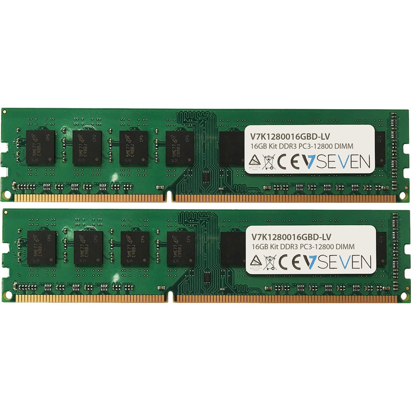 V7 V7K1280016GBD-LV 16GB (2 x 8GB) DDR3 SDRAM Memory Kit, 10 Year Warranty, RoHS Certified