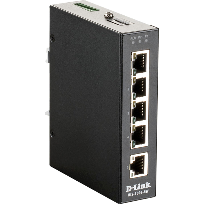 D-Link DIS-100G-5W Industrial Gigabit Unmanaged Switch, 5-Port Ethernet Network, Lifetime Warranty, Taiwan Origin