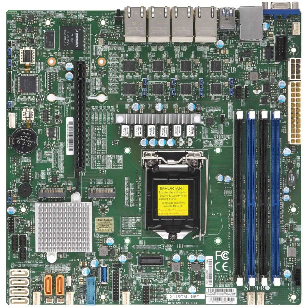 Supermicro MBD-X11SCM-LN8F-O X11SCM-LN8F-O Server Motherboard, Intel C246 Chipset, Micro ATX