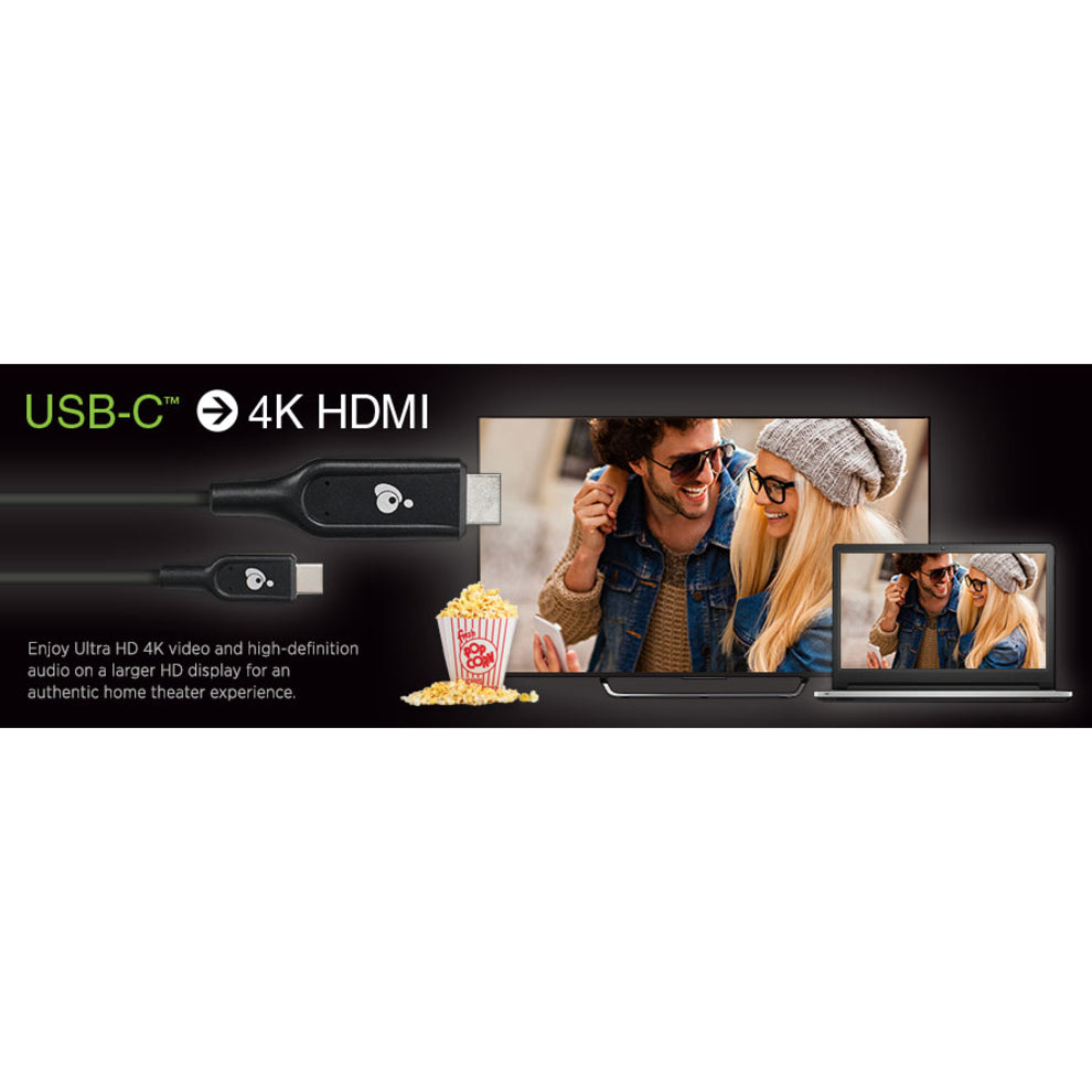 IOGEAR G2LU3CHD02 USB-C to 4K HDMI 6.6 Ft. (2m) Cable, Plug & Play, Reversible, 18 Gbit/s Data Transfer Rate
