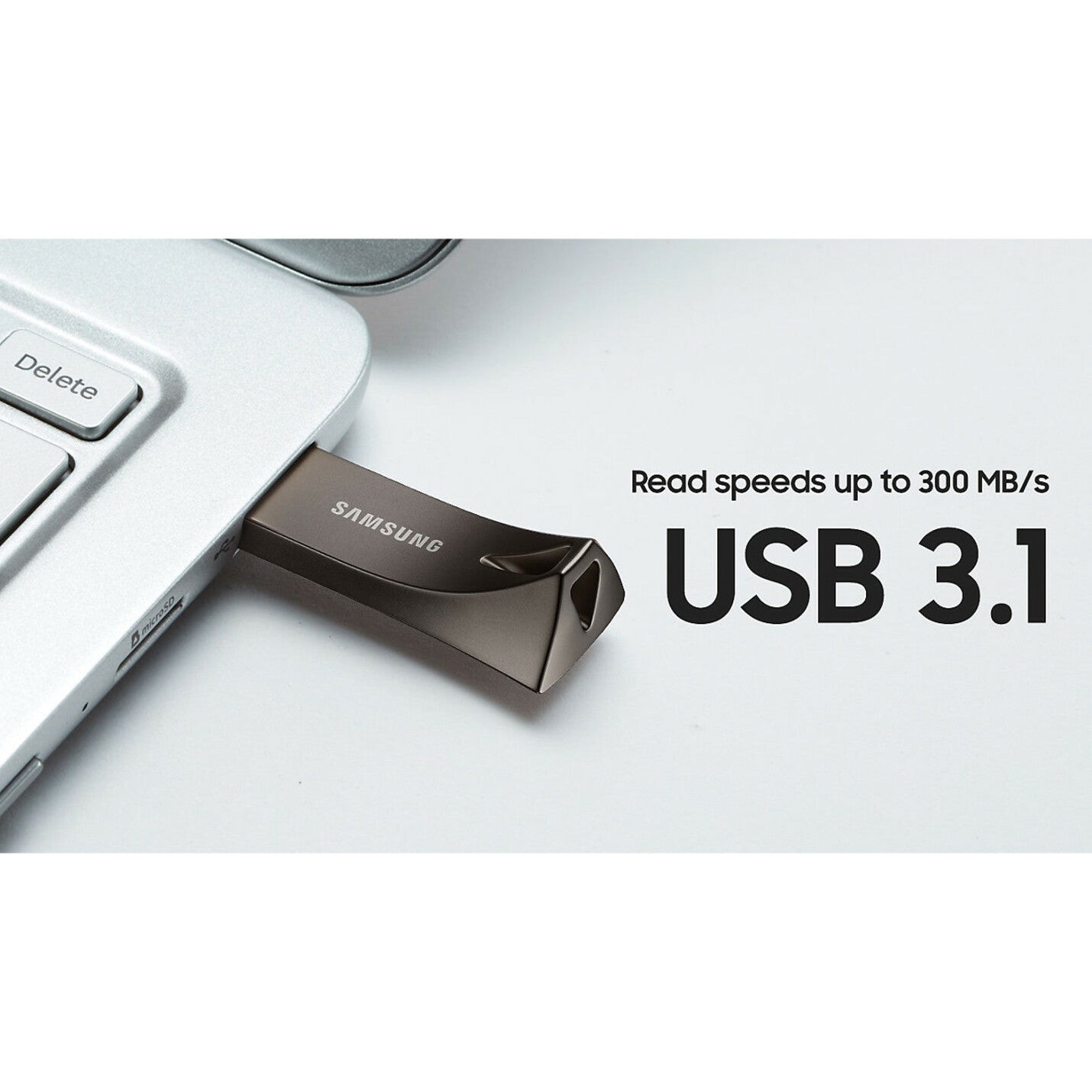 Samsung MUF-128BE4/AM USB 3.1 Flash Drive Bar Plus 128GB Titan Gray, 5 Year Warranty