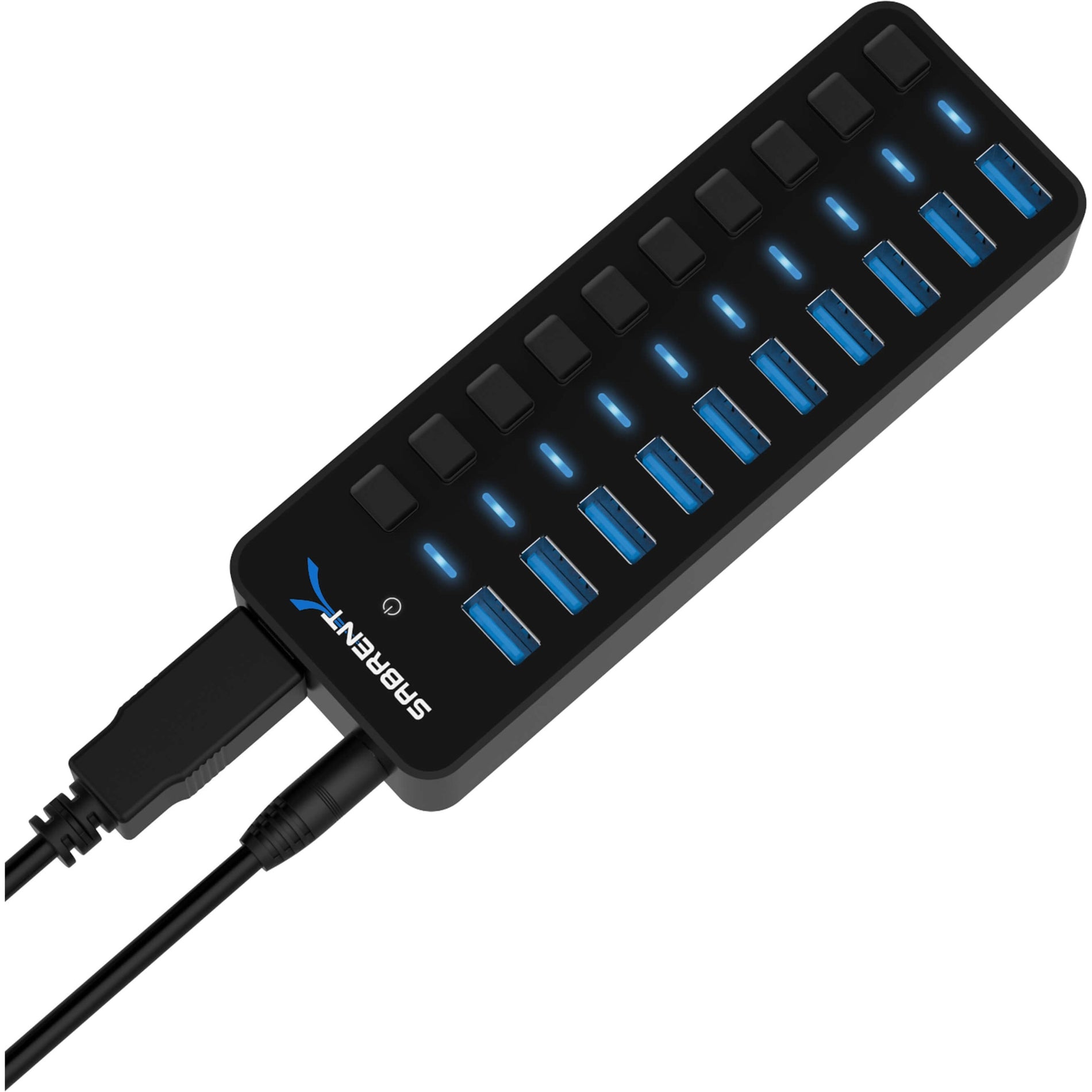 Sabrent HB-BU10 10-Port USB 3.0 Hub with Individual Power Switches and LEDs, Expand Your USB Connectivity