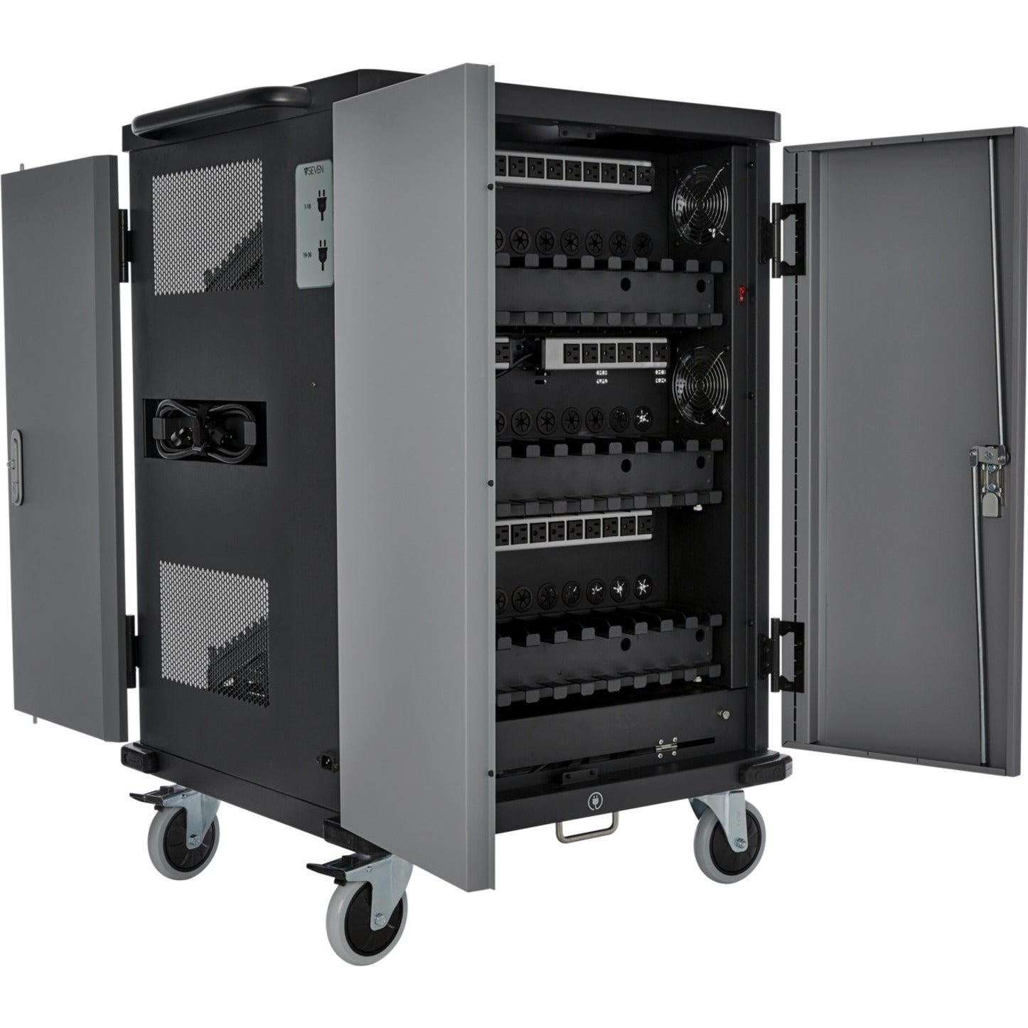 V7 CHGCT36-1N Charge Cart - Secure, Store and Charge Chromebooks, Notebooks and Tablets