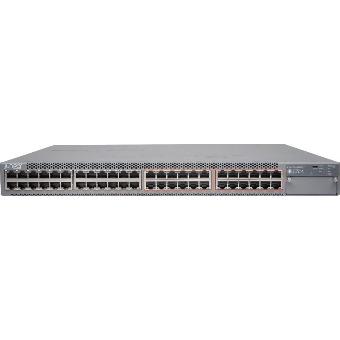 Juniper EX4300-48MP Layer 3 Switch, 48 Network Ports, 10GBase-T, Gigabit Ethernet, Power Supply Supported