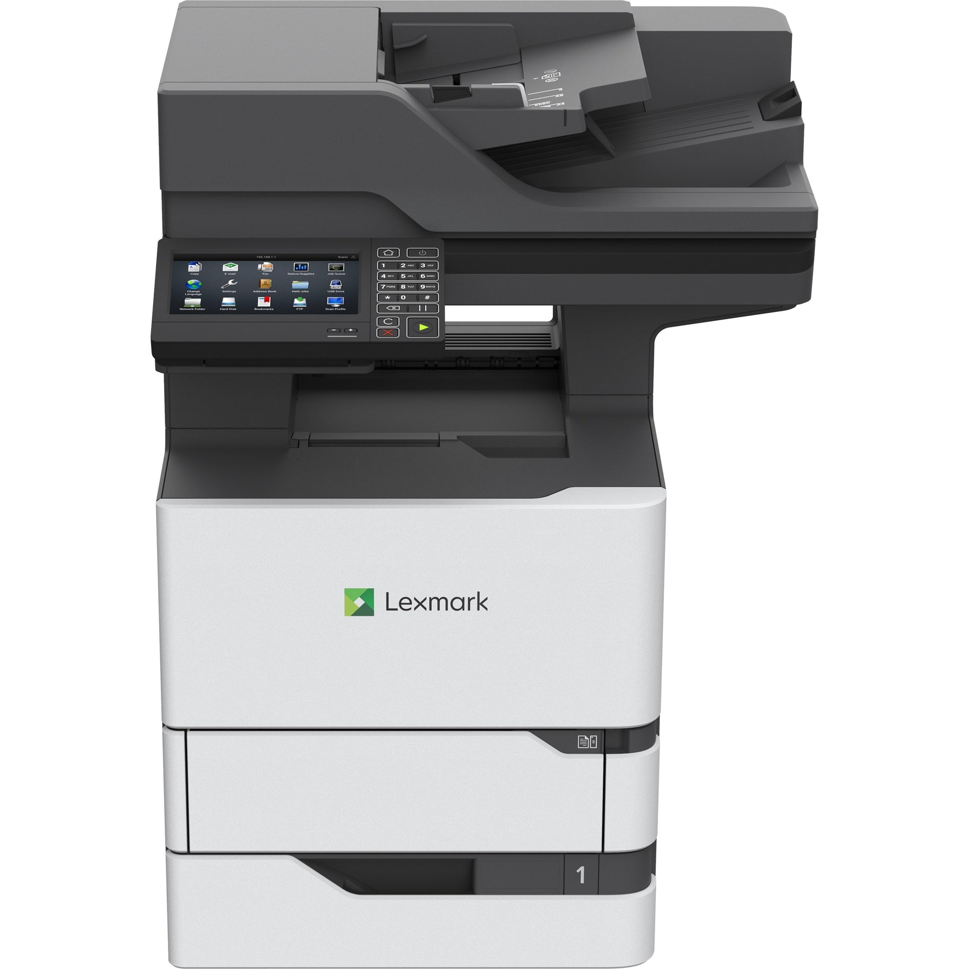 Lexmark 25B0001 MX722adhe Multifunction Laser Printer, Monochrome, 70 ppm, Automatic Duplex Print