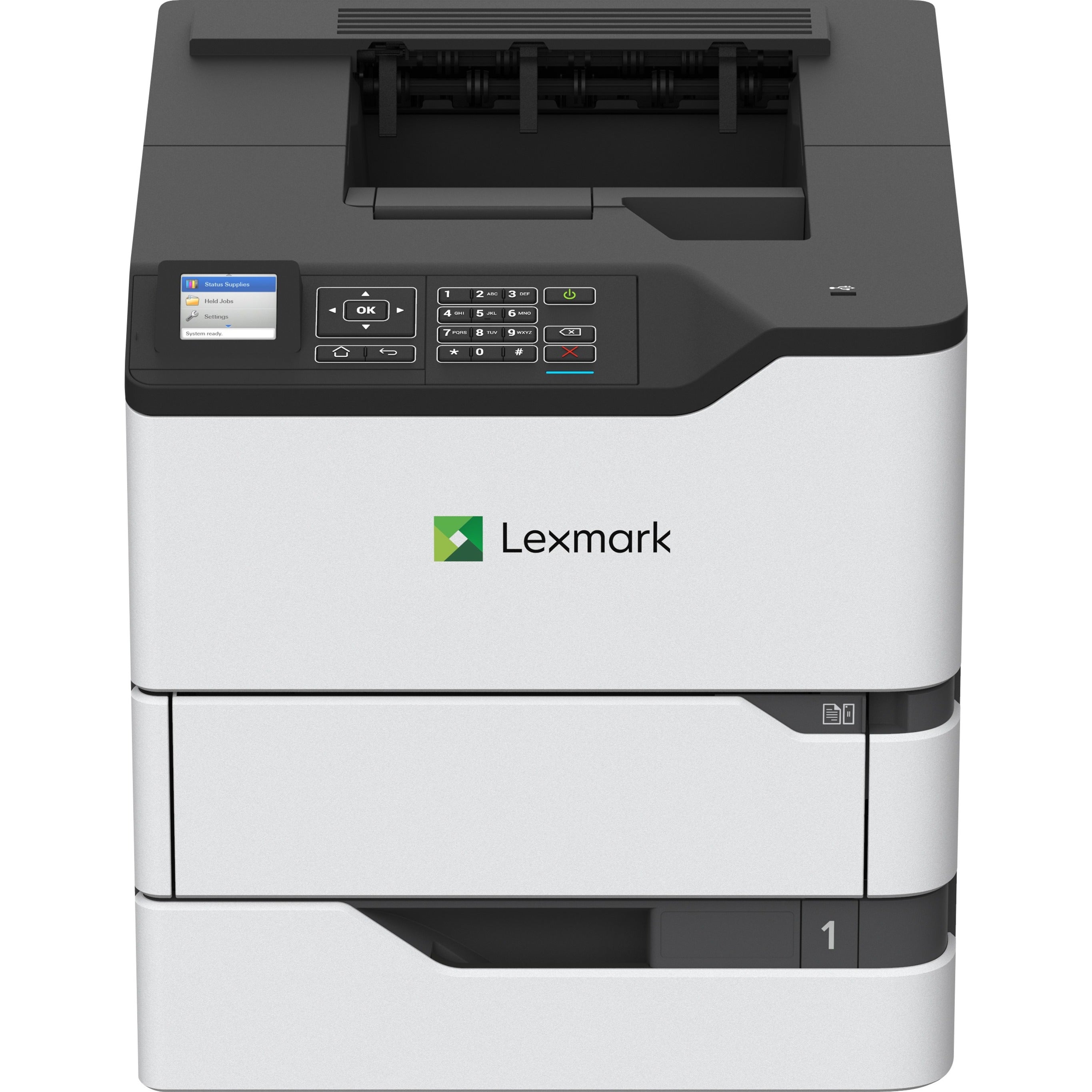 Lexmark 50G0180 MS823n Laser Printer, Monochrome, 65 ppm, 1200 x 1200 dpi, USB, Ethernet, 650 Sheets