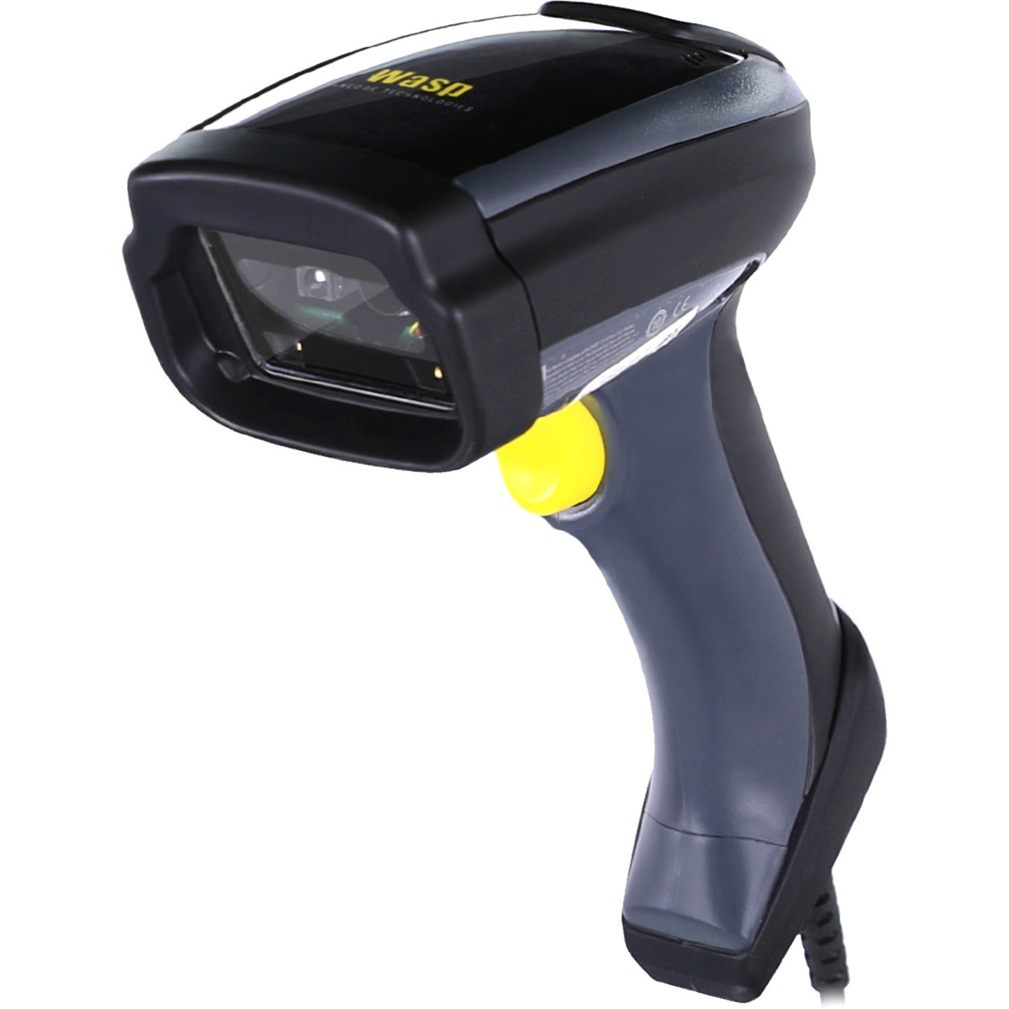 Wasp 633809002830 WDI7500 2D Barcode Scanner, USB Cable Included, Imager Sensor, Black and Yellow, 2 Year Warranty