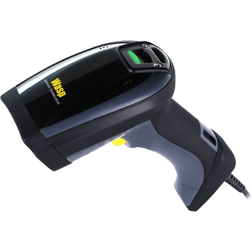 Wasp 633809002830 WDI7500 2D Barcode Scanner, USB Cable Included, Imager Sensor, Black and Yellow, 2 Year Warranty