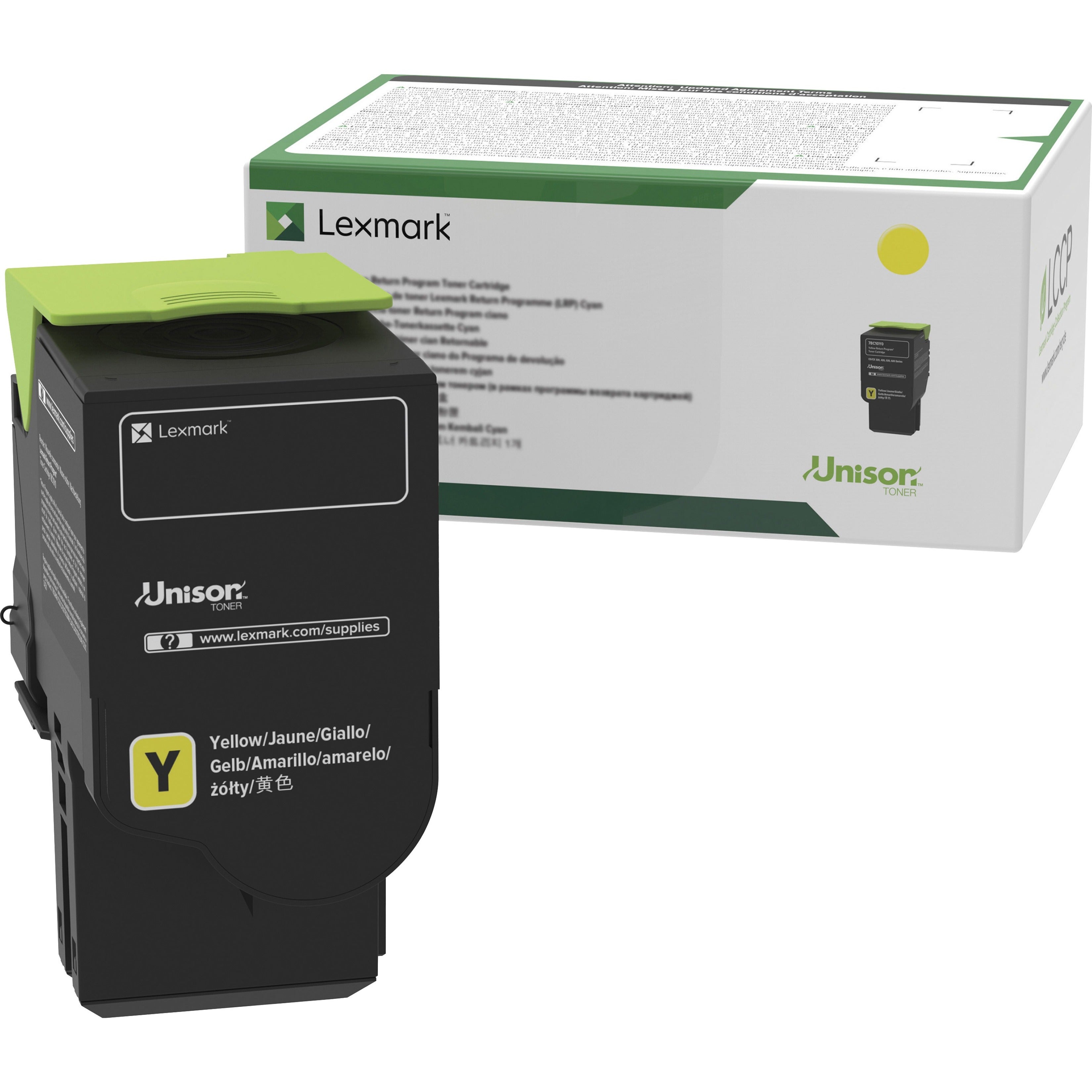 Lexmark C2310Y0 Yellow Return Program Toner Cartridge, Standard Yield, 1000 Pages