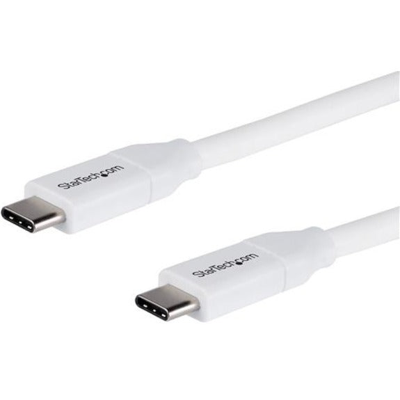 StarTech.com USB2C5C4MW USB C to USB C Cable, 4m 13 ft, 5A PD, White, USB 2.0