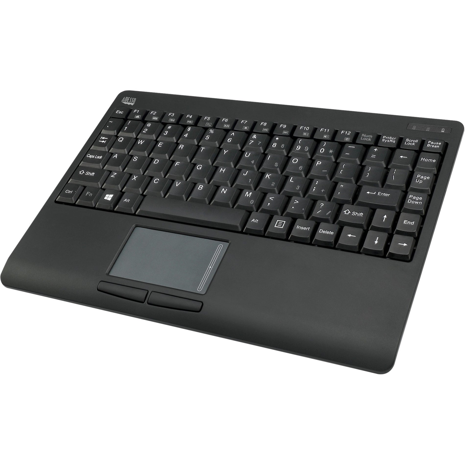 Adesso WKB-4110UB Wireless Mini Touchpad Keyboard, 2.4GHz RF, 87 Keys, LED Indicator