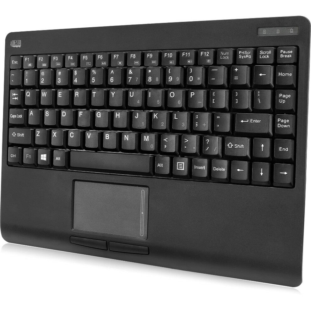 Adesso WKB-4110UB Wireless Mini Touchpad Keyboard, 2.4GHz RF, 87 Keys, LED Indicator
