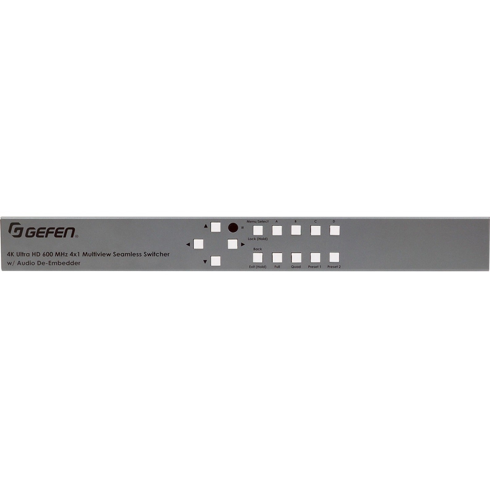 Gefen EXT-UHD600A-MVSL-41 Audio/Video Switchbox, 4K, HDMI In/Out, RJ-45 Connectivity
