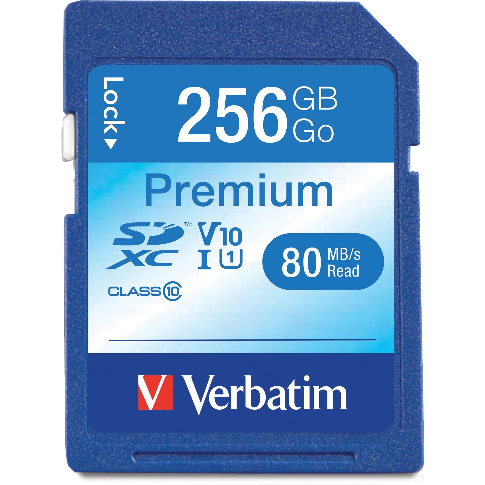 Verbatim 99828 256GB Premium SDXC Memory Card, UHS-I V10 U1 Class 10, 90MB/s Read Speed