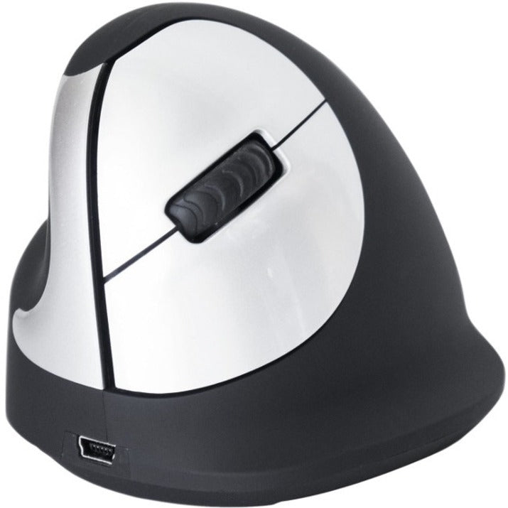 R-Go Tools Wireless Vertical Ergonomic Mouse, Medium, Left Hand, Black (RGOHEWLL) Main image