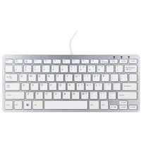 R-Go Tools Compact Ergonomic Wired Keyboard, QWERTY, White (RGOECQYW) Main image