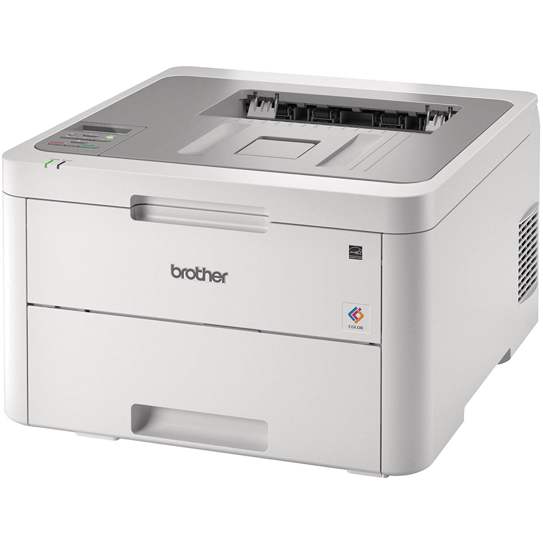 Brother HL-L3210CW Laser Printer, 19 ppm, 250-Sheet Capacity, Wireless, White/Gray