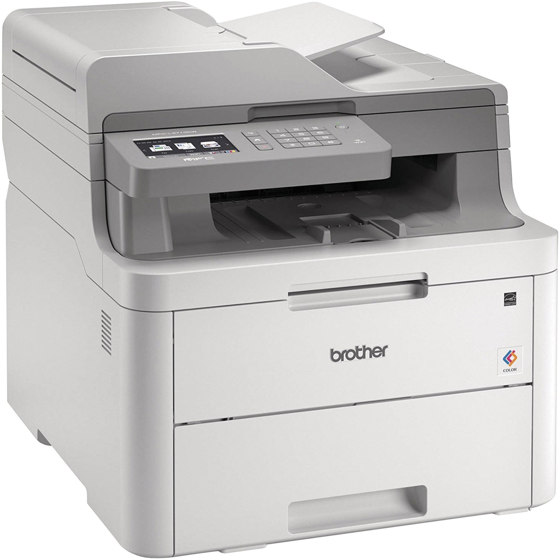Brother MFC-L3710CW Laser Multifunction Printer, All-In-One, 19 ppm, 50-Sheet ADF, Wireless, Color