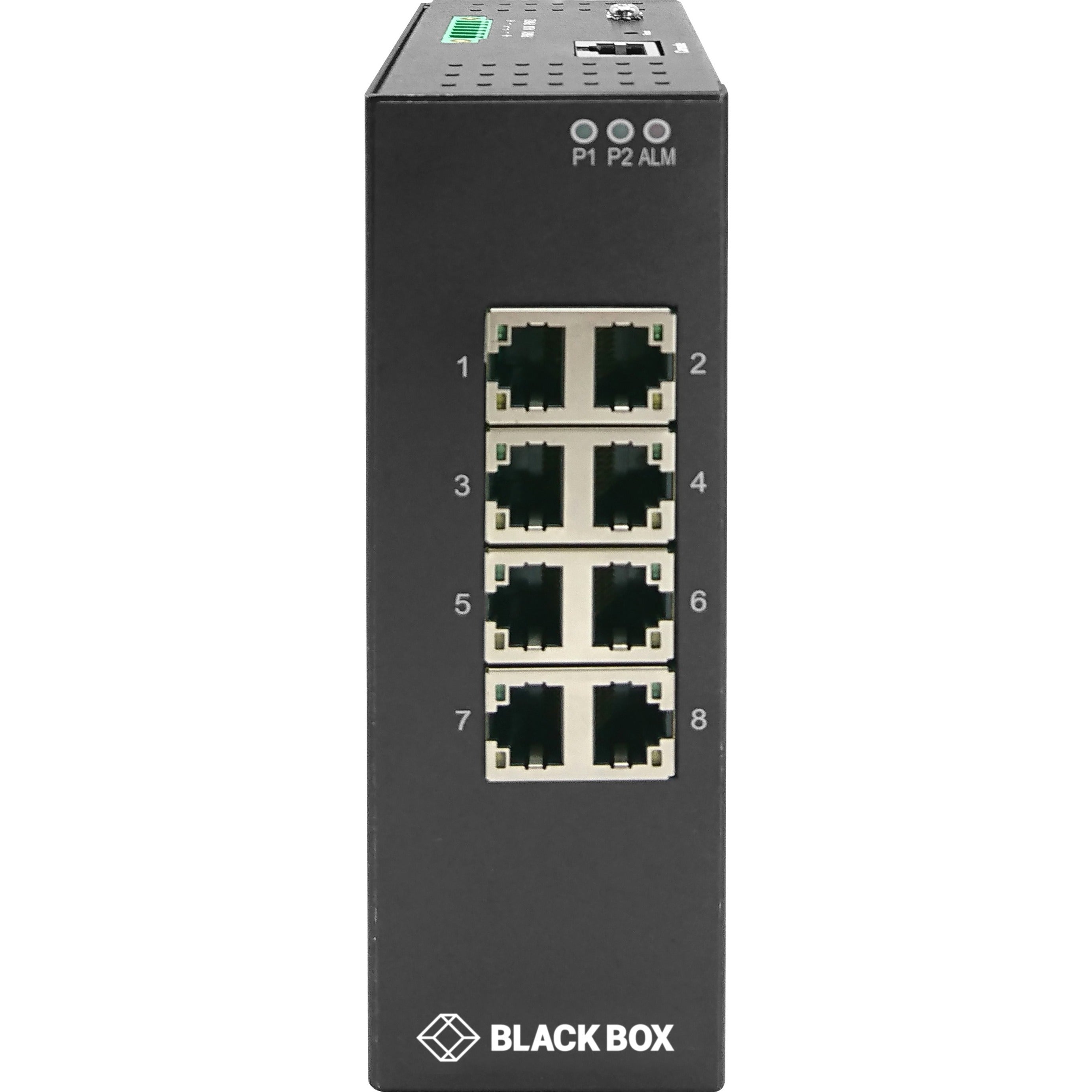 Black Box LIG1080A Industrial Gigabit Ethernet Managed L2+ Switch - Extreme Temperature, (8) RJ-45