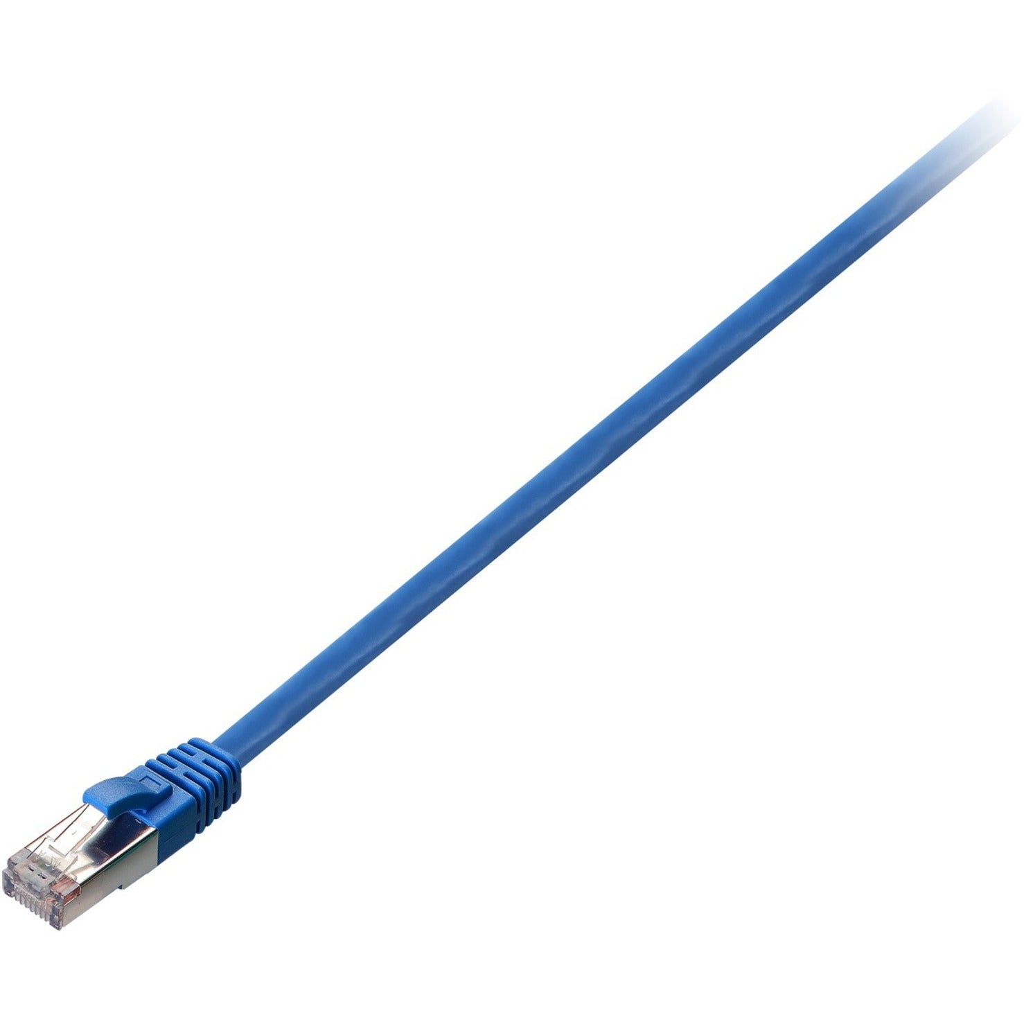 V7 V7CAT5STP-02M-BLU-1N Blue Cat5e Shielded (STP) Cable RJ45 Male to RJ45 Male 2m 6.6ft, Molded, Booted, Locking Latch, Strain Relief, Noise Reducing