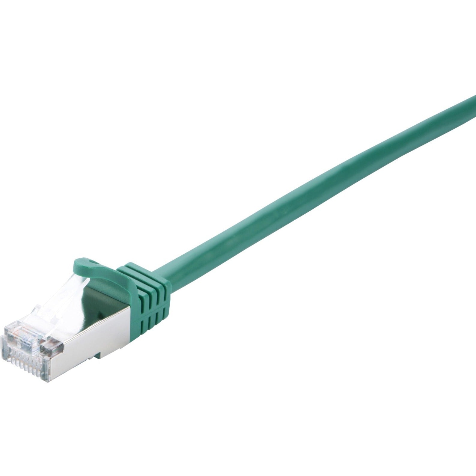 V7 V7CAT5STP-02M-GRN-1N Green Cat5e Shielded (STP) Cable RJ45 Male to RJ45 Male 2m 6.6ft, Molded, Booted, Locking Latch, Strain Relief, Noise Reducing