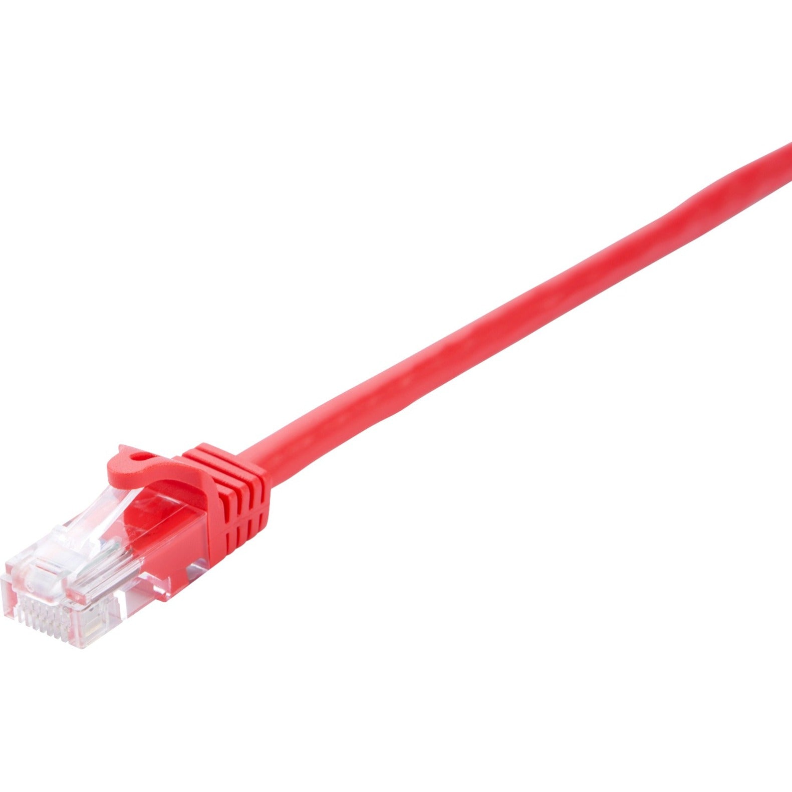 V7 V7CAT5UTP-02M-RED-1N Red Cat5e Unshielded (UTP) Cable RJ45 Male to RJ45 Male 2m 6.6ft, Molded, Snagless, Noise Reducing, Strain Relief, Gold Plated Connectors