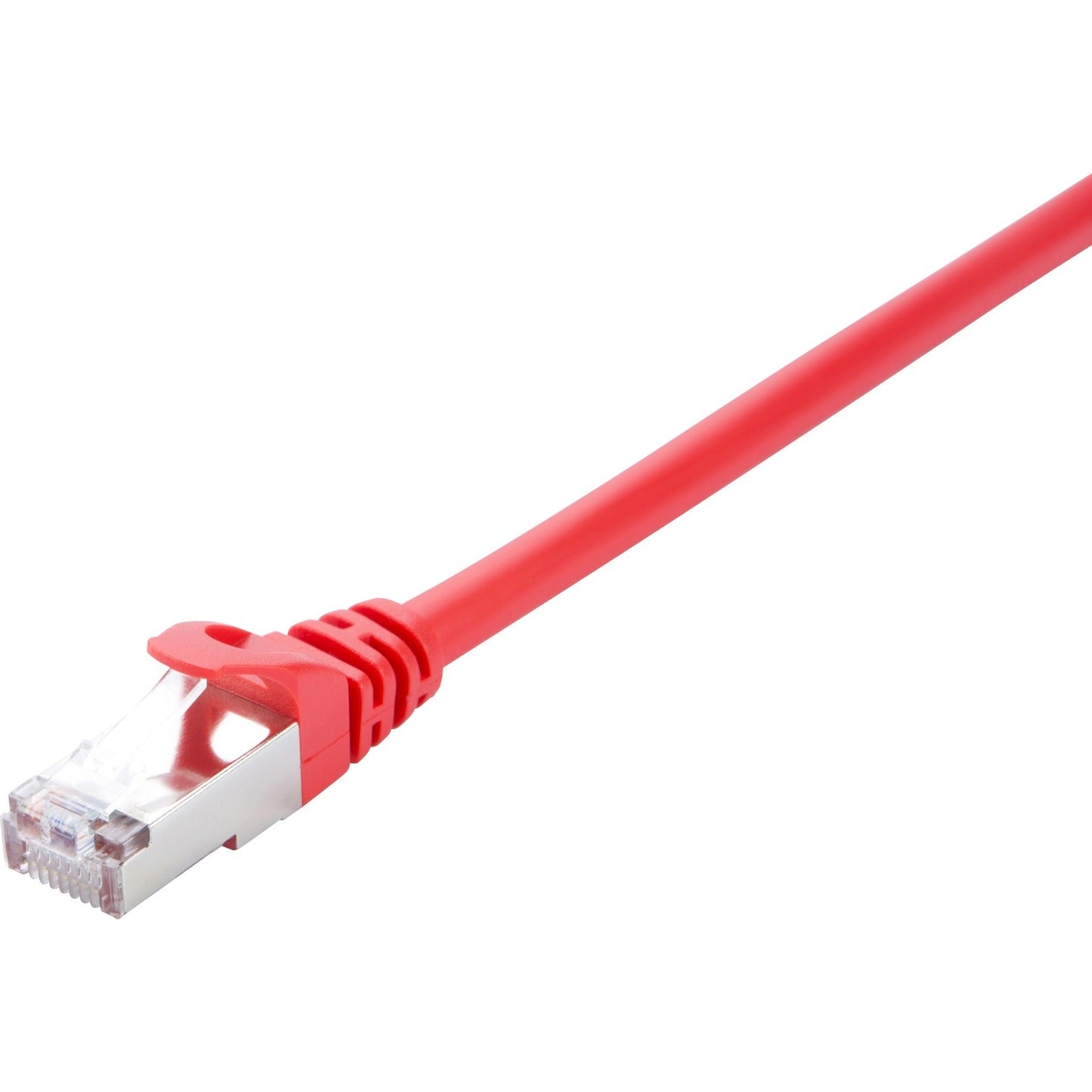 V7 V7CAT6STP-03M-RED-1N Red Cat6 Shielded (STP) Cable RJ45 Male to RJ45 Male 3m 10ft, Strain Relief, Locking Latch, Crosstalk Protection, Noise Reducing