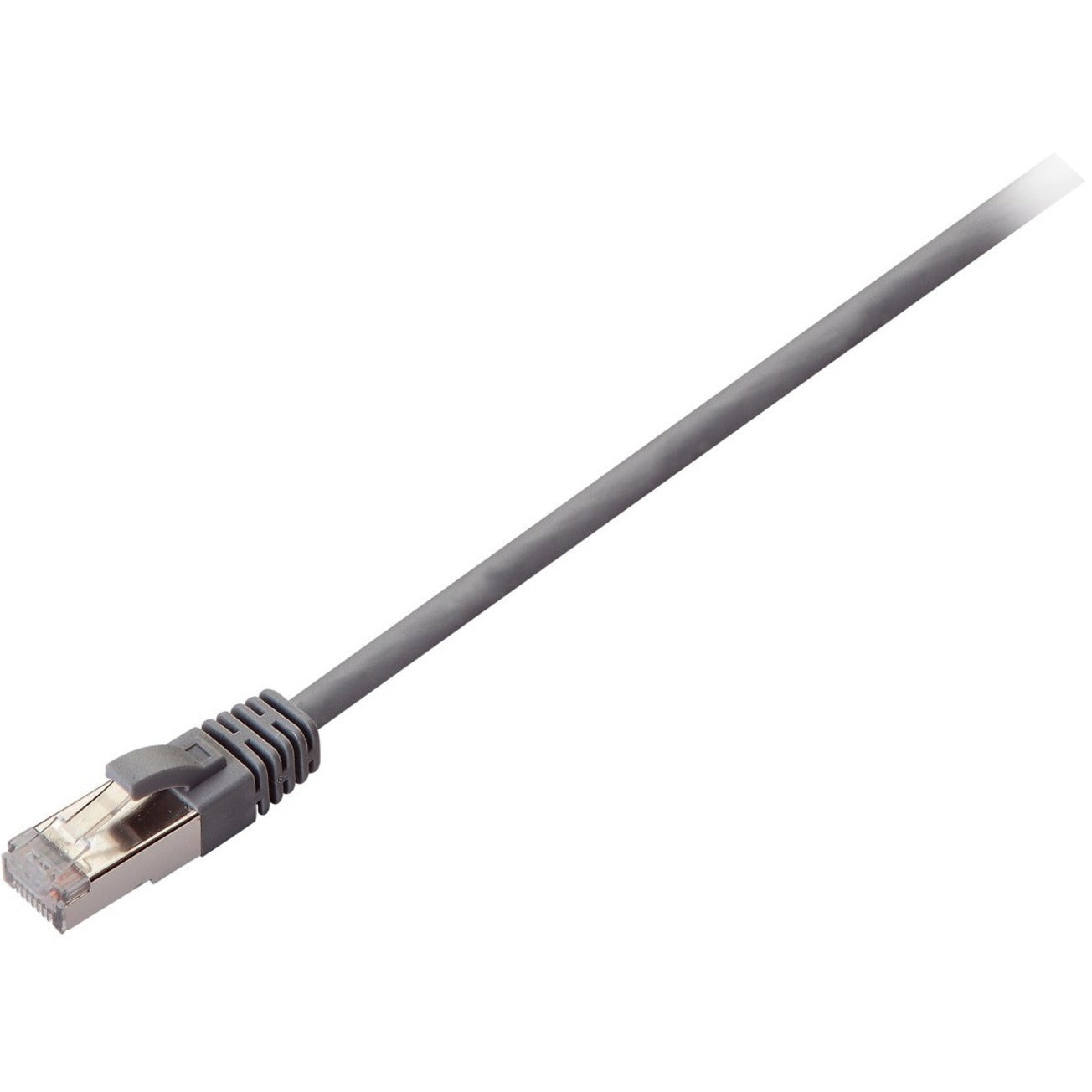 V7 V7CAT6STP-05M-GRY-1N Grey Cat6 Shielded (STP) Cable RJ45 Male to RJ45 Male 5m 16.4ft, Strain Relief, Locking Latch, Crosstalk Protection, Noise Reducing