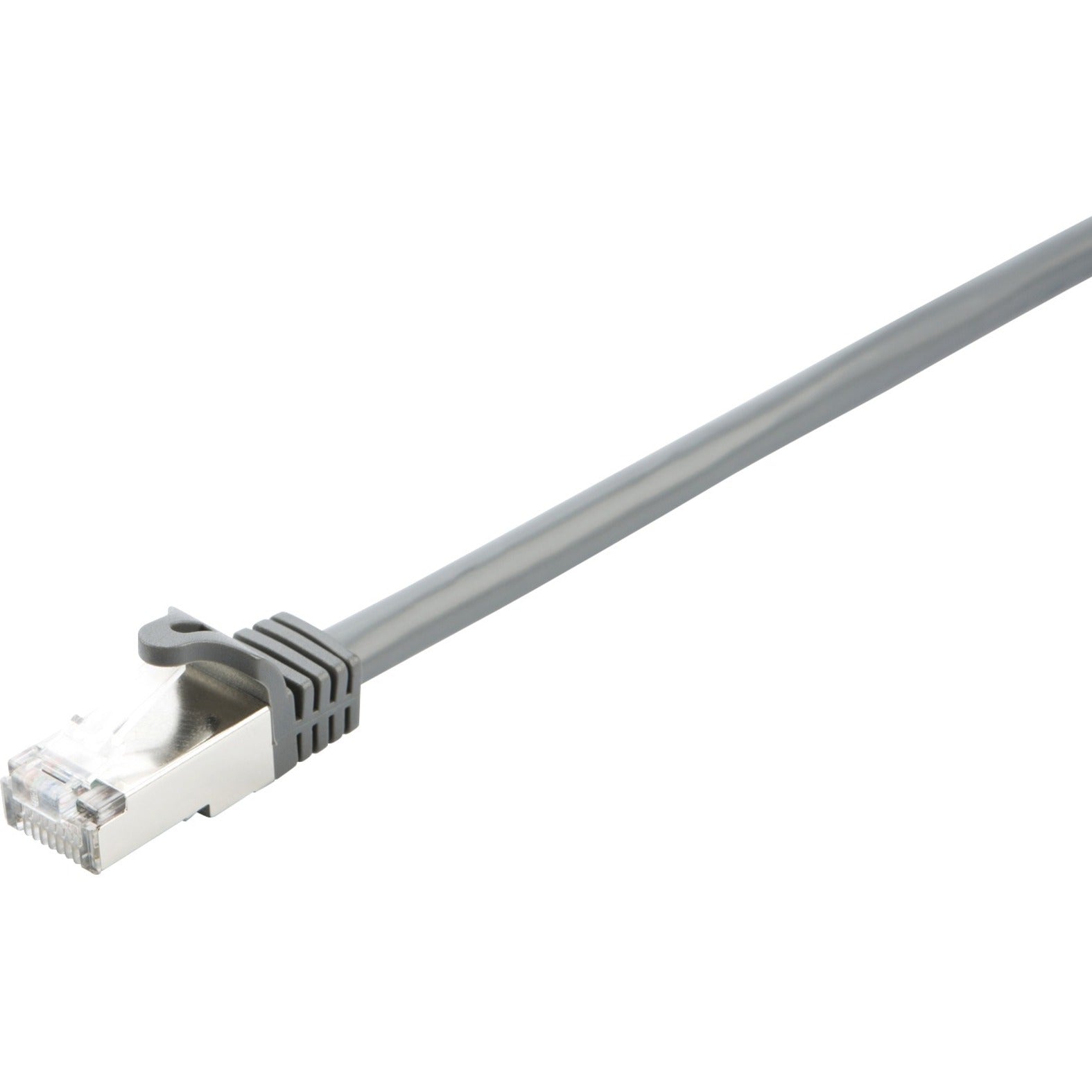 V7 V7CAT5STP-02M-GRY-1N Grey Cat5e Shielded (STP) Cable RJ45 Male to RJ45 Male 2m 6.6ft, Molded, Booted, Locking Latch, Strain Relief, Noise Reducing
