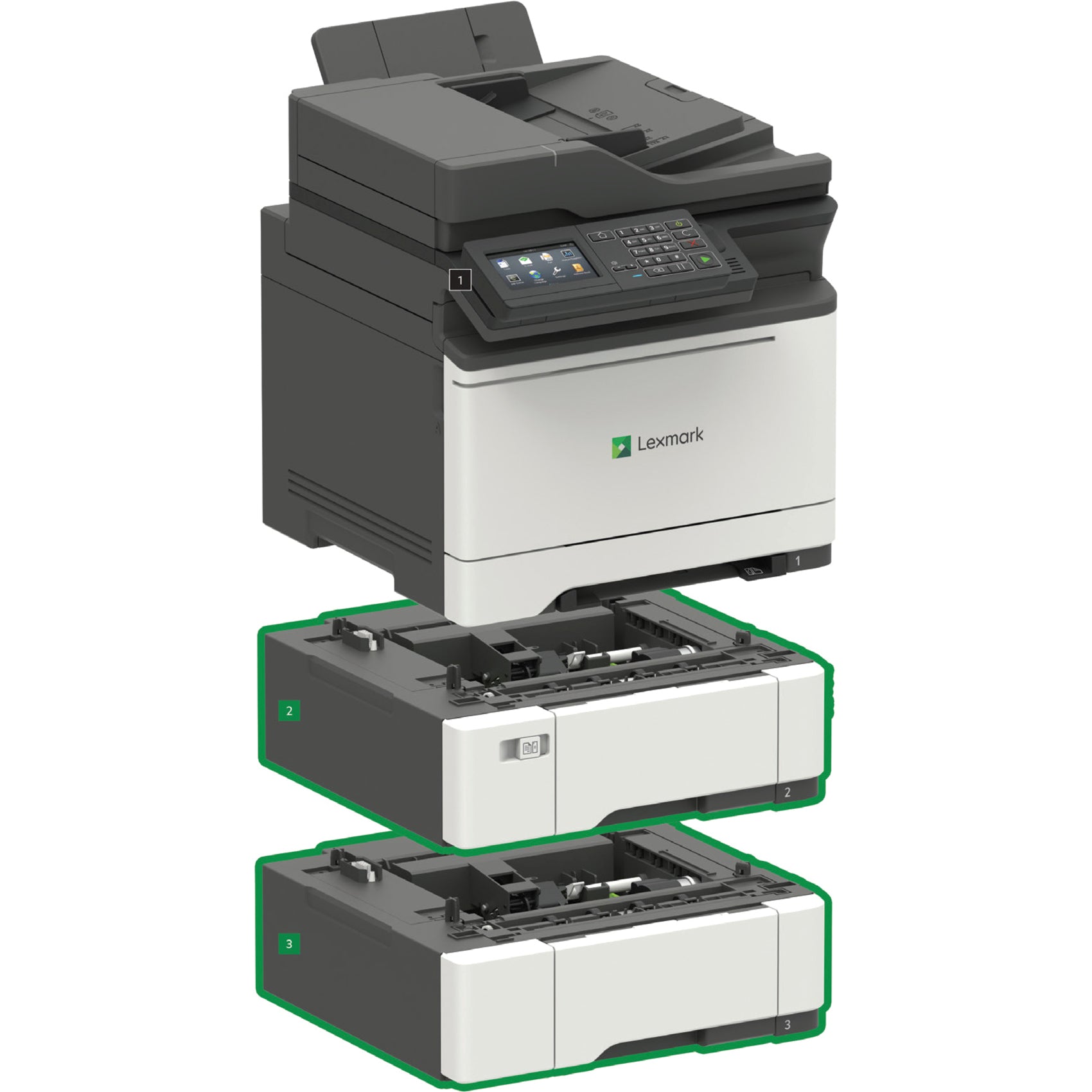 Lexmark 42CT360 CX522ade Color Laser Multifunction Printer, Automatic Duplex Printing, 35 ppm, 2400 x 600 dpi
