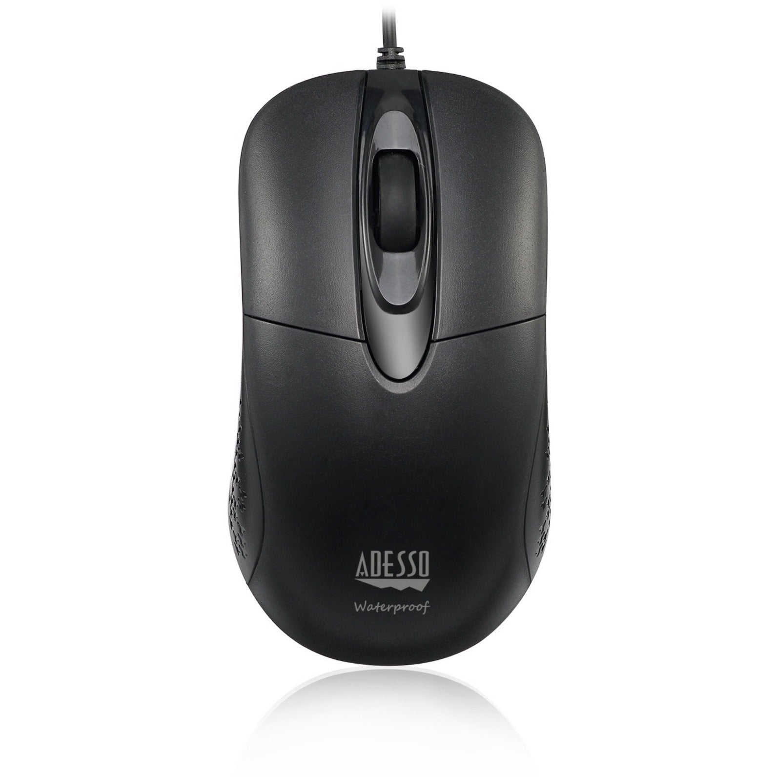 Adesso IMOUSE W4 Waterproof Antimicrobial Optical Mouse, Ergonomic Fit, Scroll Wheel, 1000 dpi
