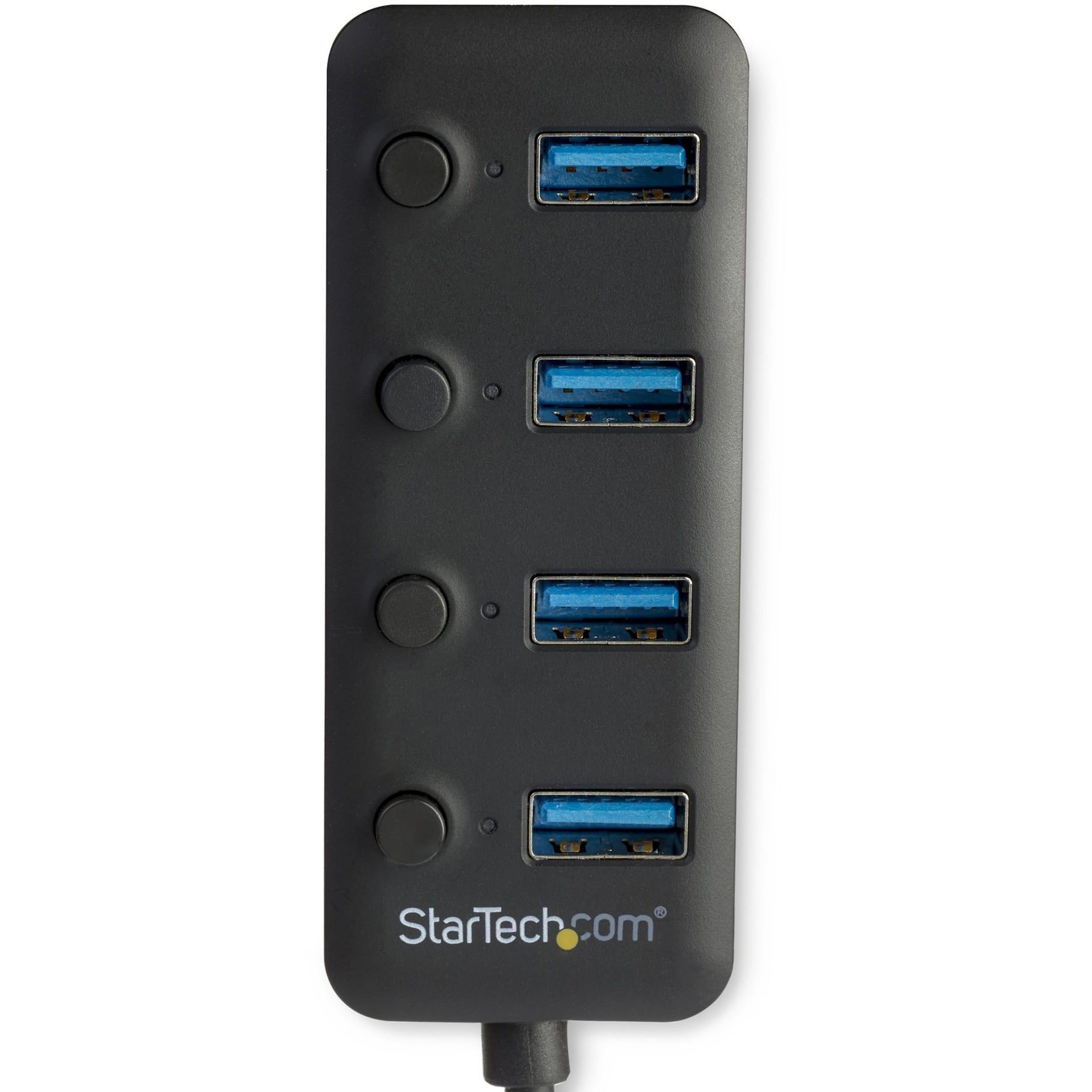 StarTech.com HB30A4AIB 4-Port USB 3.0 Hub - Portable USB 3.0 Port Expander, Individual On/Off Switches
