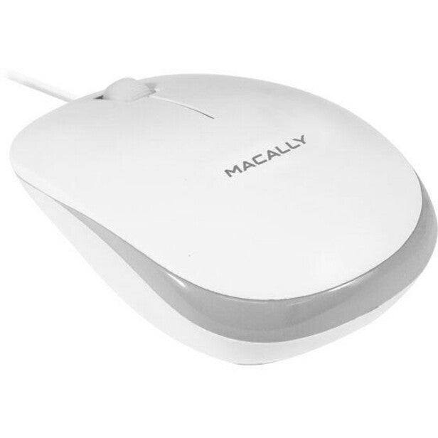Macally XMOUSE 3 Button USB Optical Mouse, Ergonomic Fit, 1200 dpi, Ice White