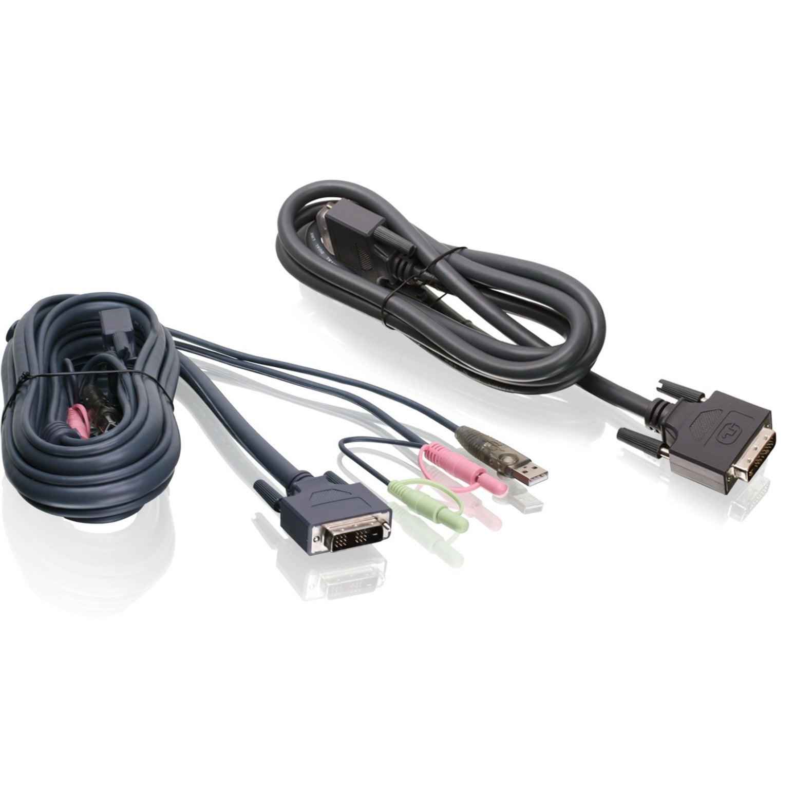 IOGEAR G2L7202U 6ft Dual View Dual-Link DVI, USB KVM Cable Kit with Audio, TAA Compliant