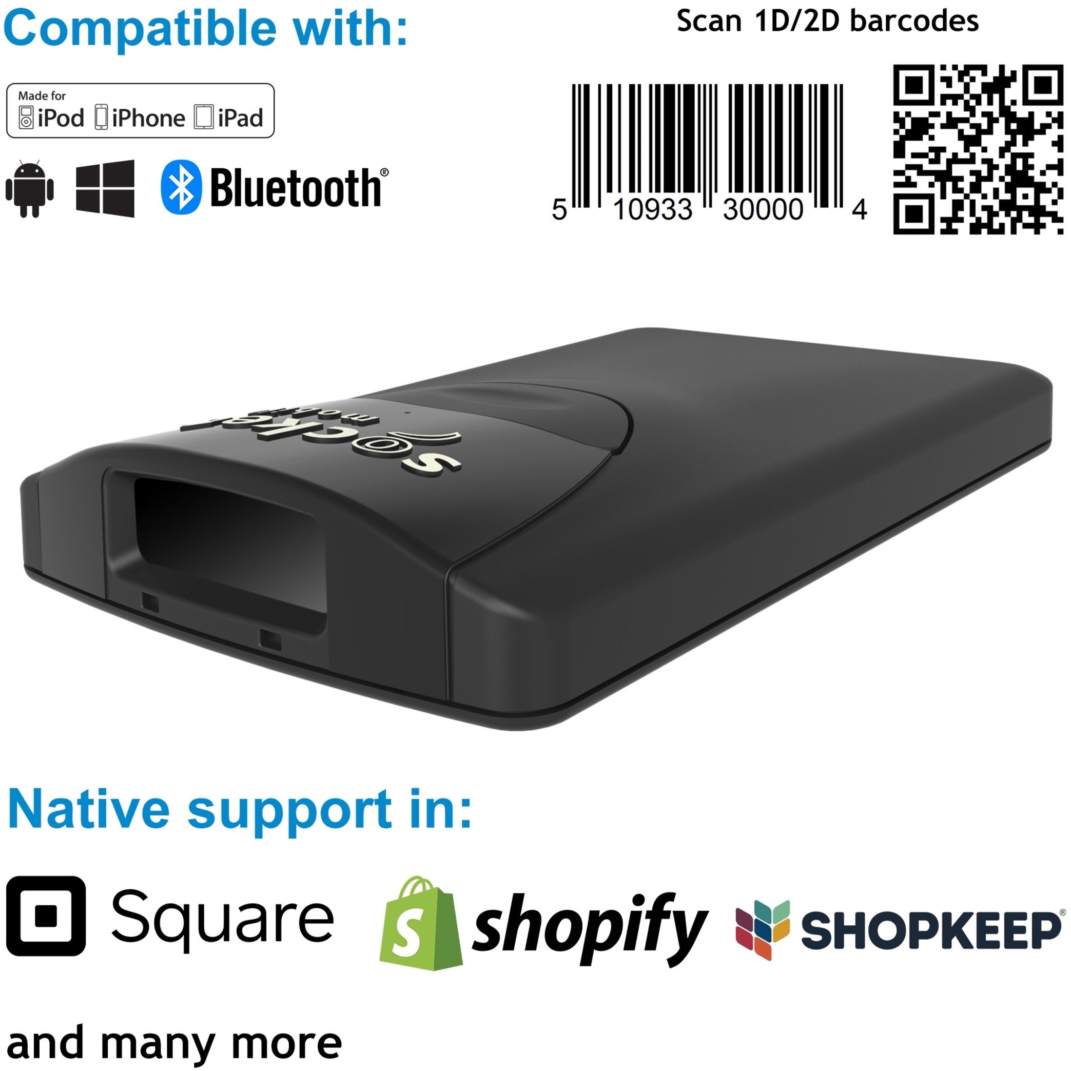Socket Mobile CX3443-1899 SocketScan S860 Ultimate Barcode Scanner, DotCode & Travel ID Reader