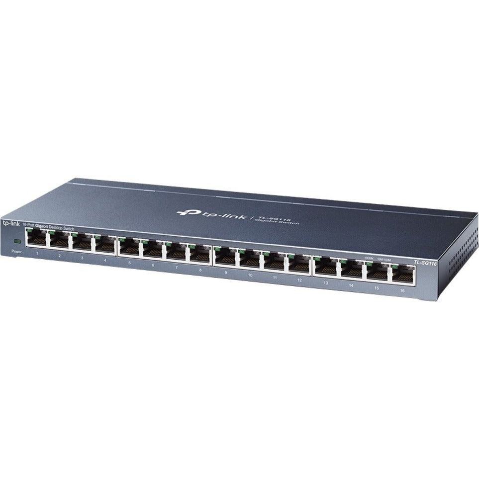 TP-Link TL-SG116 16-Port Gigabit Desktop Switch, 16 Gigabit RJ45 Ports, Steel Case [Discontinued]