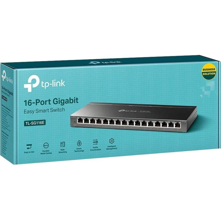 TP-Link TL-SG116E 16-Port Gigabit Unmanaged Pro Switch, Easy Setup and High-Speed Ethernet Connectivity