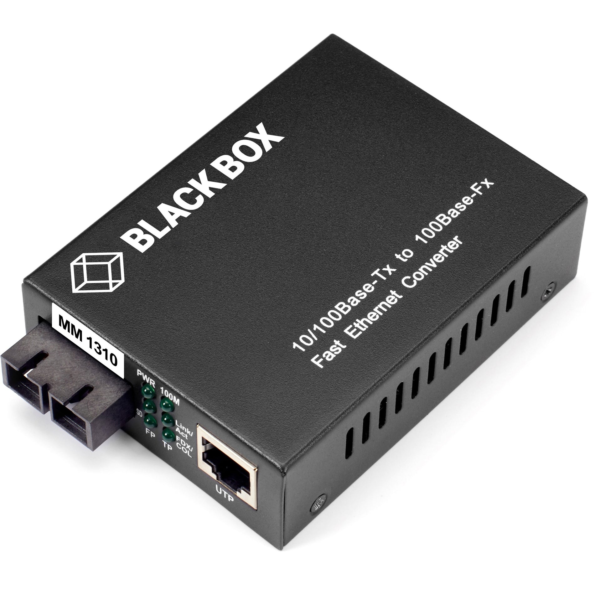 Black Box LHC211A Pure Networking Fast Ethernet (100-Mbps) Media Converter, Easily Convert Base-TX to Base-FX-TP