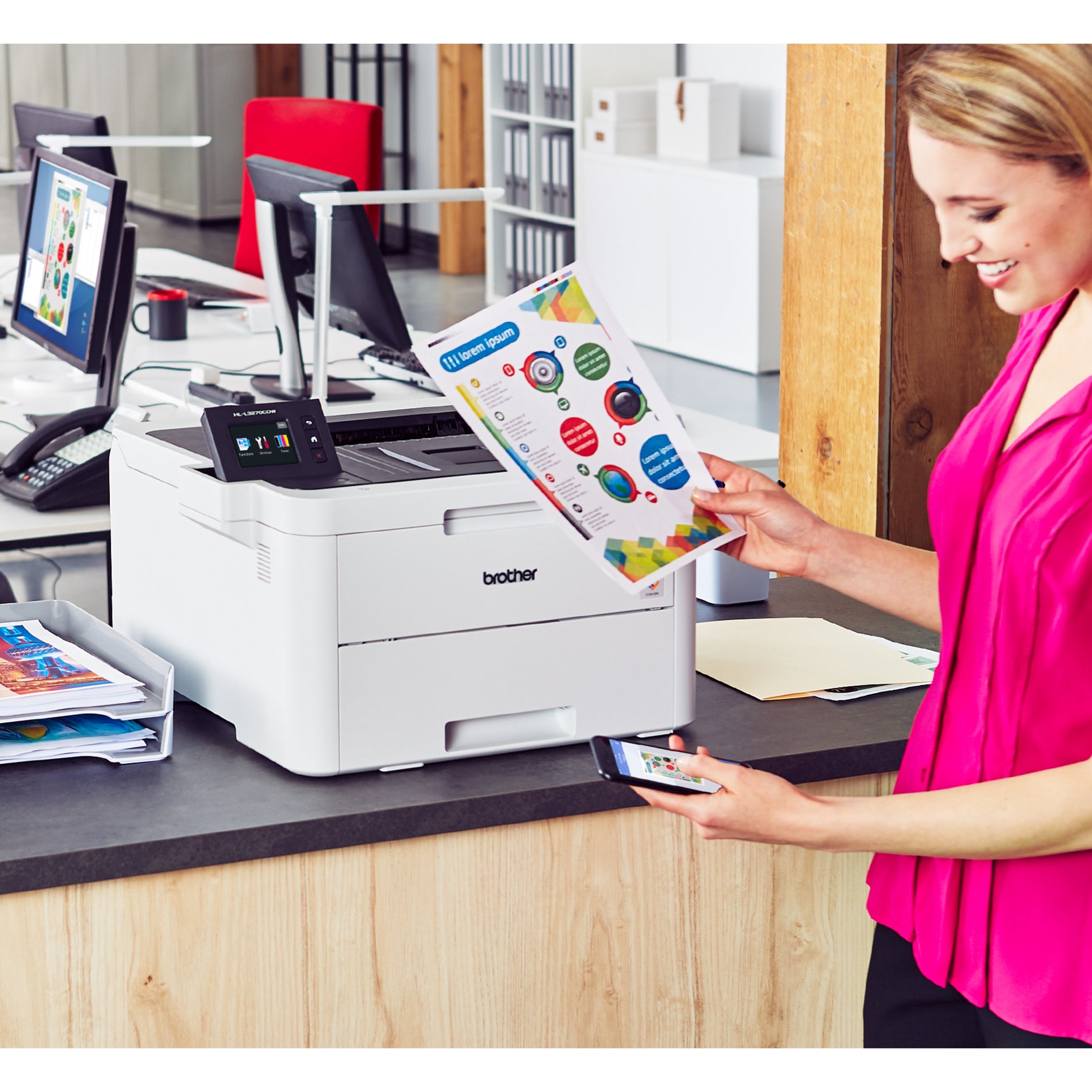 Brother HL-L3270cdw Laser Printer, Compact Digital Color Printer with Fast Print Speeds and Wireless Connectivity